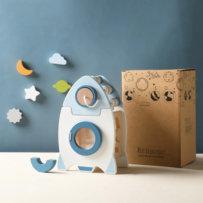 Jucarie educativa de tip Montessori - Nava spatiala 5 in 1