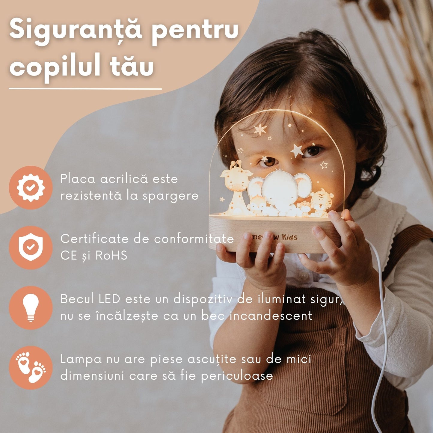 Lampa de Veghe LED pentru copii - Safari