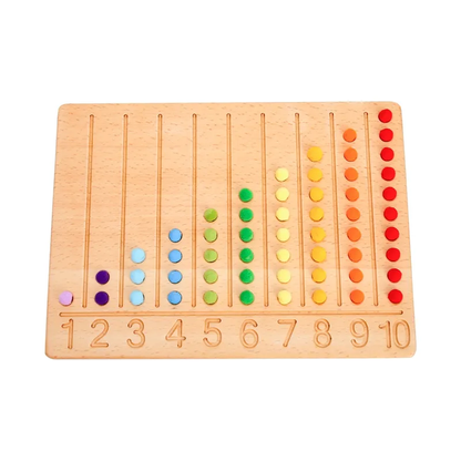 Joc educativ Montessori din lemn, set pentru numeratie de la 1 la 10