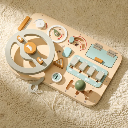 Placa Senzoriala Montessori cu activitati de sofer si volan