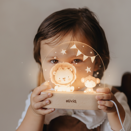 Set cadou pentru nou-născut - Pătură Alize Puffy & Lampă de veghe Leo&Mo