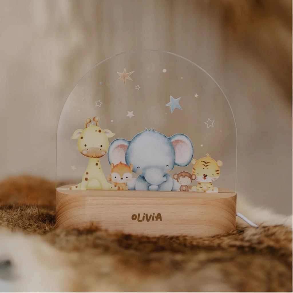 Set cadou pentru nou-născut - Pătură Alize Puffy & Lampă de veghe Safari